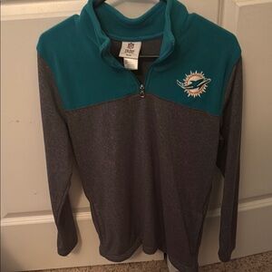 NFL Team Miami Dolphins Apparel Teal and Gray Youth Pullover